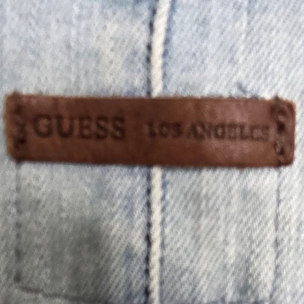 Guess Los Angeles Overalls Womens SZ 6 Denim Skinny Leg Distressed Jumpsuit Y2K - Picture 11 of 13